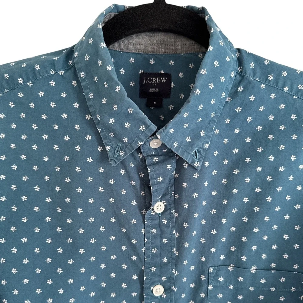 J.Crew Men's Floral‎ Print Button-Down Shirt Size M Long Sleeve 100% Cotton